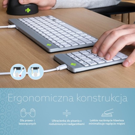 Klawiatura Numeryczna Numpad Ścienna Kabel Biała