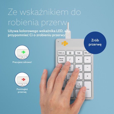 Klawiatura Numeryczna Numpad Ścienna Kabel Biała