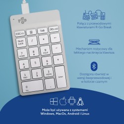 Klawiatura Numeryczna Numpad Ścienna Kabel Biała