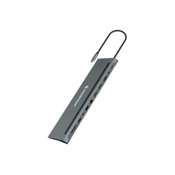 Stacja Dokująca Conceptronic 12-1 Usb-C- 2Xhdmi/3Xusb-A/Dp/+ 18Cm Gr
