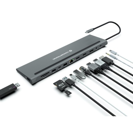 Stacja Dokująca Conceptronic 12-1 Usb-C- 2Xhdmi/3Xusb-A/Dp/+ 18Cm Gr