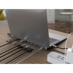 Stacja Dokująca Conceptronic 12-1 Usb-C- 2Xhdmi/3Xusb-A/Dp/+ 18Cm Gr