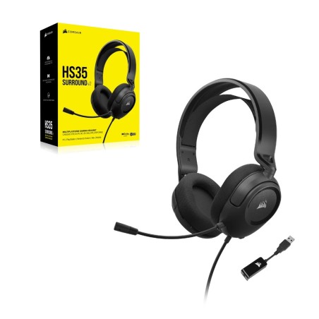 Corsair Hs35 Surround V2 Zestaw Słuchawkowy Przewodowa Opaska Na Głowę Gaming Czarny