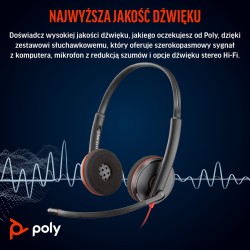 Słuchawki Poly Blackwire 3220 Stereo Usb-C Black Headset +Usb-C/A Adapter (Box) 8X228Aa