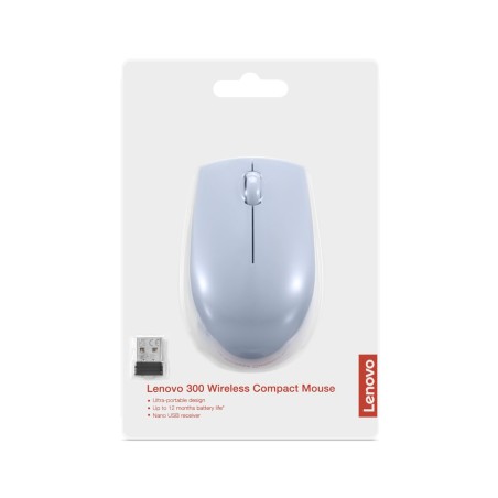 Mysz Optyczna Lenovo Compact 300, Bezprzewodowa Błękitna