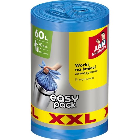 Jan Niezbędny Worki Na Śmieci Hd Easy Pack Xxl, 60 L, 70 Szt., 236421