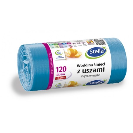 Stella Worki 120L Na Śmieci Z Uszami Wytrzymałe Niebieskie Hdld (20 Szt.) 09732