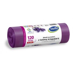 Stella Worki 120L Na Śmieci Z Taśmą Ściągającą, Zapach Lawendy, (10 Szt.) L009923