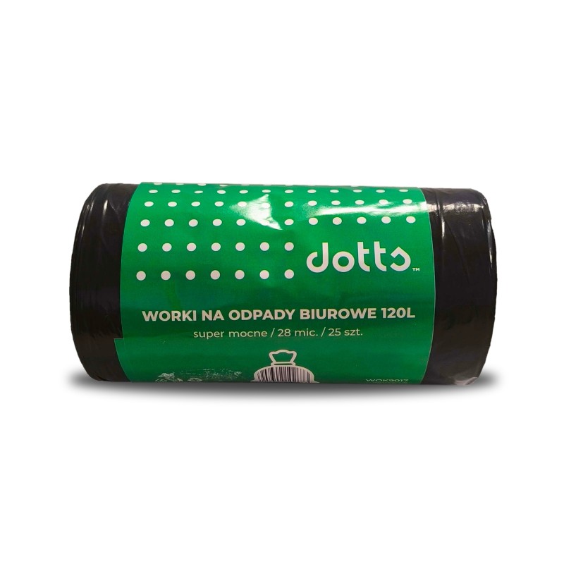 Worki Na Śmieci 120L 25Szt. Dotts Super Mocne (Ldpe) 28Mic Czarne
