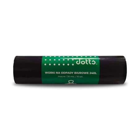 Worki Na Śmieci 240L 10Szt. Dotts Super Mocne (Ldpe) 30Mic Czarne