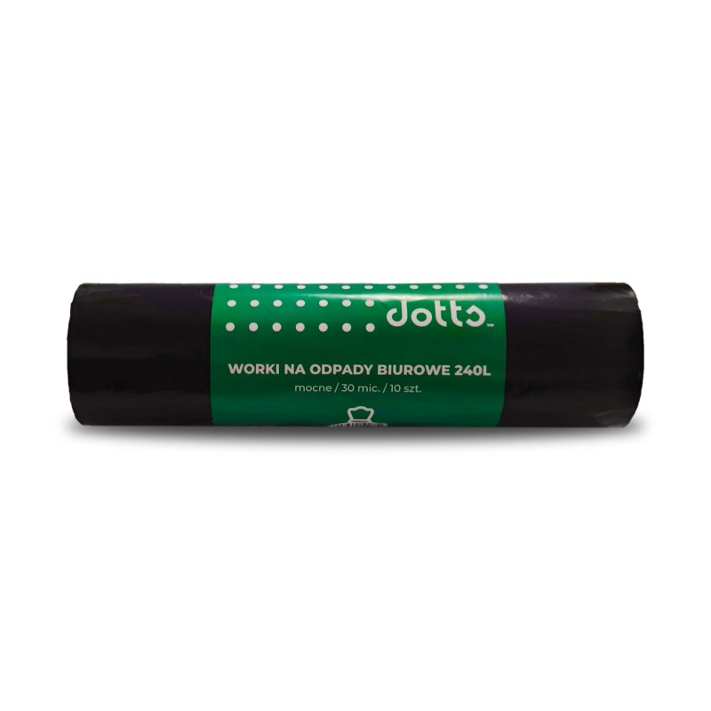 Worki Na Śmieci 240L 10Szt. Dotts Super Mocne (Ldpe) 30Mic Czarne