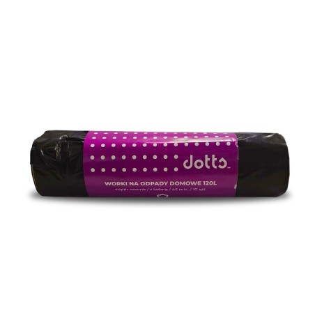 Worki Na Śmieci Z Taśmą 120L 10Szt. Dotts Super Mocne (Ldpe) 45Mic Czarne