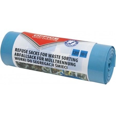 Worki Na Śmieci Office Products 120L Ldpe Niebieskie (10)