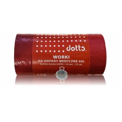 Worki Na Odpady Medyczne 60L 25Szt., Dotts, Bardzo Mocne (Ldpe), 32Mic Czerwone