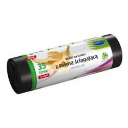 Stella Worki 35L Na Śmieci Ekologiczne Czarne ,Z Taśmą Ldpe (15 Szt.)  Wns-4249