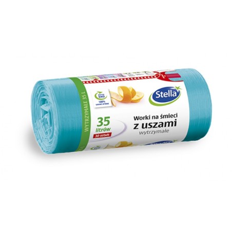 Stella Worki 35L Na Śmieci Z Uszami Wytrzymałe Niebieskie Hdld (30 Szt.)  09718