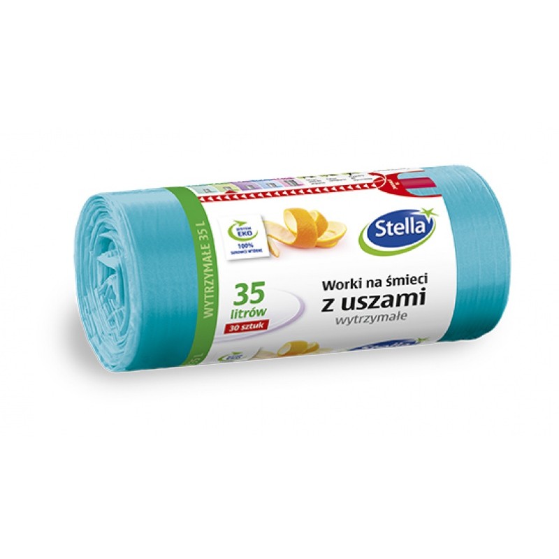 Stella Worki 35L Na Śmieci Z Uszami Wytrzymałe Niebieskie Hdld (30 Szt.)  09718