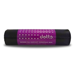 Worki Na Śmieci 160L 10Szt. Dotts Super Mocne (Ldpe) 32Mic  Czarne