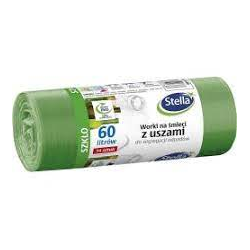 Stella Worki 35L Do Segregacji Szkła, Zielone Z Uszami Ldpe (20 Szt.) 032198