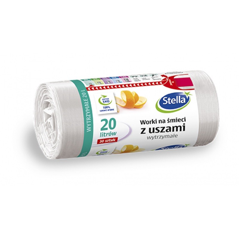 Stella Worki 20L Na Śmieci Z Uszami Wytrzymałe Białe Hdld (30 Szt.) 09701