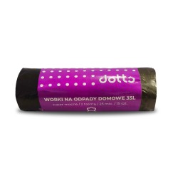Worki Na Śmieci Z Taśmą 35L 15Szt. Dotts Super Mocne (Ldpe) 25Mic Czarne