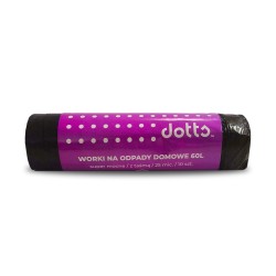 Worki Na Śmieci Z Taśmą 60L 10Szt. Dotts Super Mocne (Ldpe) 25Mic Czarne