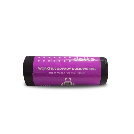 Worki Na Śmieci 120L 10Szt. Dotts Super Mocne (Ldpe) 24Mic Czarne