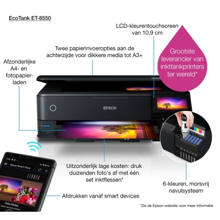 Drukarka Wielofunkcyjna Epson Ecotank Et-8550 A3 Atramentowa 5760 X 1440 Dpi 32 Stron/Min Wi-Fi