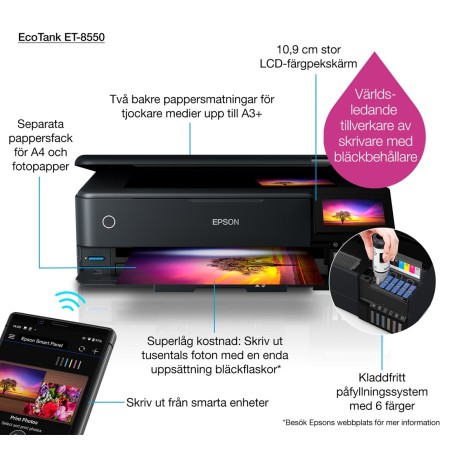 Drukarka Wielofunkcyjna Epson Ecotank Et-8550 A3 Atramentowa 5760 X 1440 Dpi 32 Stron/Min Wi-Fi