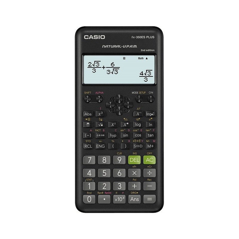 Casio Kalkulator Naukowy Fx-350Esplus-2 Czarny, 12 Cyfrowy Wyświetlacz