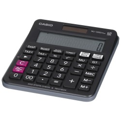 Casio Kalkulator Biurowy Mj-120D Plus Czarny, 12 Cyfrowy Wyświetlacz
