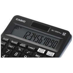 Casio Kalkulator Biurowy Mj-120D Plus Czarny, 12 Cyfrowy Wyświetlacz