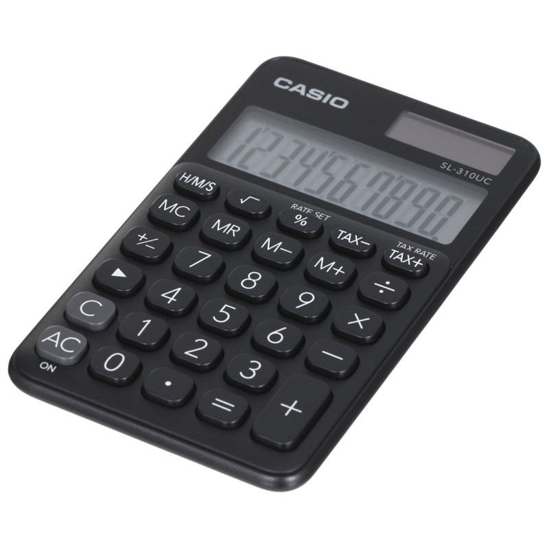 Casio Kalkulator Kieszonkowy Sl-310Uc-Bk Czarny, 10 Cyfrowy Wyświetlacz