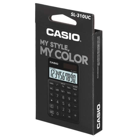 Casio Kalkulator Kieszonkowy Sl-310Uc-Bk Czarny, 10 Cyfrowy Wyświetlacz