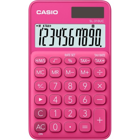 Casio Kalkulator Kieszonkowy Sl-310Uc-Rd Czerwony, 10 Cyfrowy Wyświetlacz
