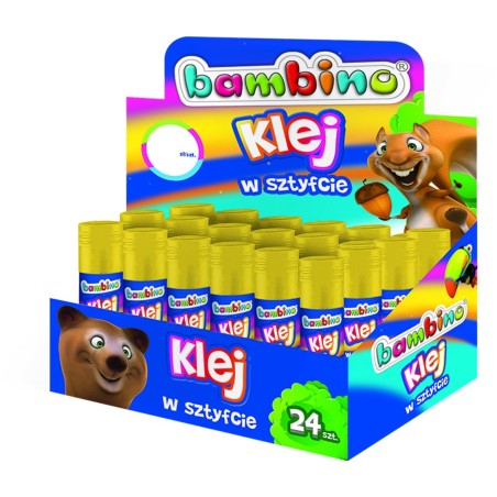 Klej Sztyft 9G Mini Zoo (24) Display Majewski Bambino