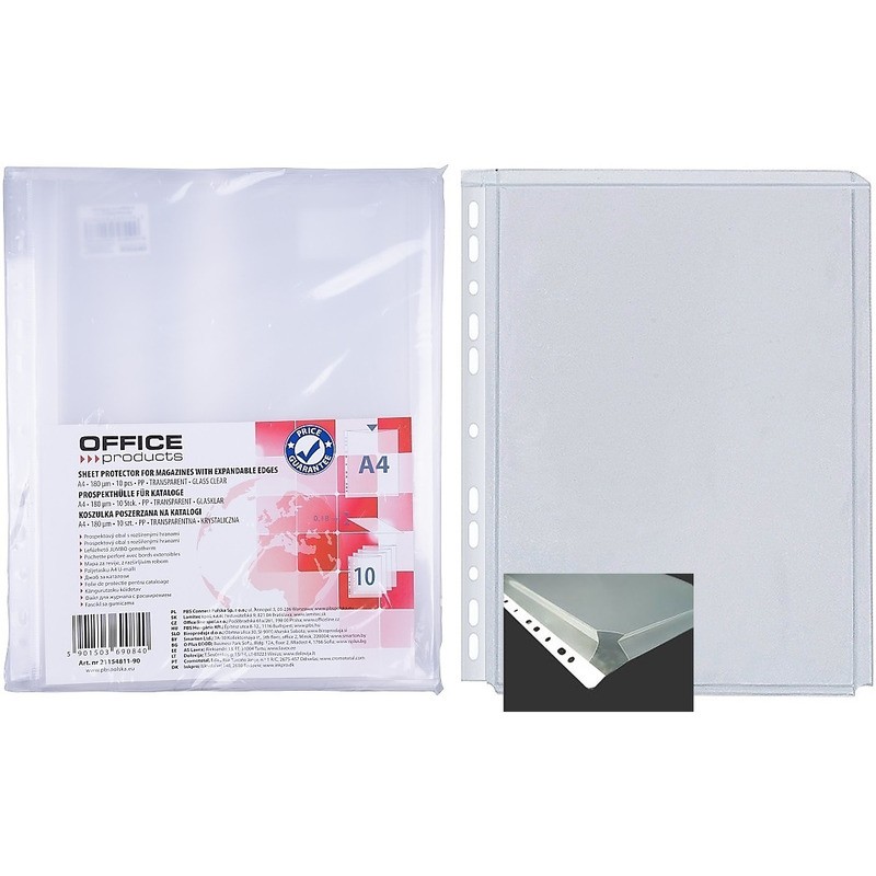 Koszulki Na Katalogi Office Products A4/180Μm Krystaliczne (10)