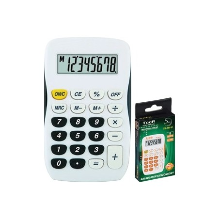 Kalkulator Toor Tr-295-K Biało-Czarny, 8 Pozycyjny, Kieszonkowy 120-1769