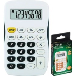 Kalkulator Toor Tr-295-K Biało-Czarny, 8 Pozycyjny, Kieszonkowy 120-1769