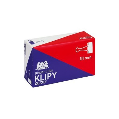 Klip 51Mm 12Szt (2 Cale) Czarny Grand 110-1096 Klipy Do Dokumentów