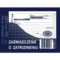 Zaświadczenie O Zatrudnieniu A6 (O+1K)