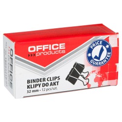 Klipy Do Dokumentów , 32Mm, 12Szt., Czarne, Typu Office Products 18093219-05