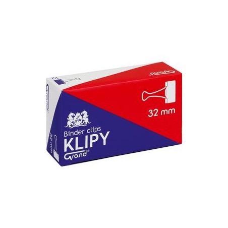 Klip 32Mm 12Szt (1.1/4Cala) Czarny Grand 110-1094 Klipy Do Dokumentów