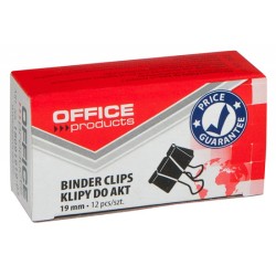 Klipy Do Dokumentów , 19Mm, 12Szt., Czarne, Typu Office Products 18091919-05