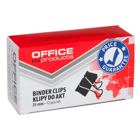 Klipy Do Dokumentów , 25Mm, 12Szt., Czarne, Typu Office Products 18092519-05