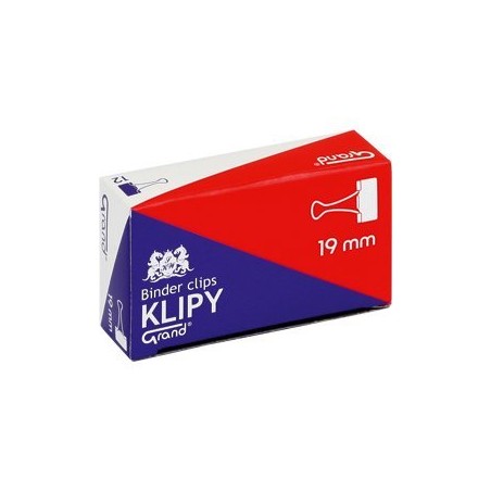 Klip 19Mm 12Szt (3/4 Cala) Czarny Grand 110-1092 Klipy Do Dokumentów