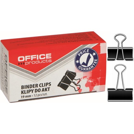 Klipy Do Dokumentów Office Products 19Mm Czarne (12)