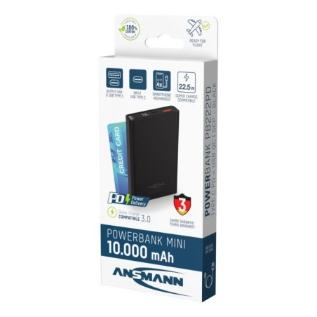 Ansmann 1700-0154 Bank Mocy Litowo-Jonowa (Li-Ion) 10000 Mah Czarny