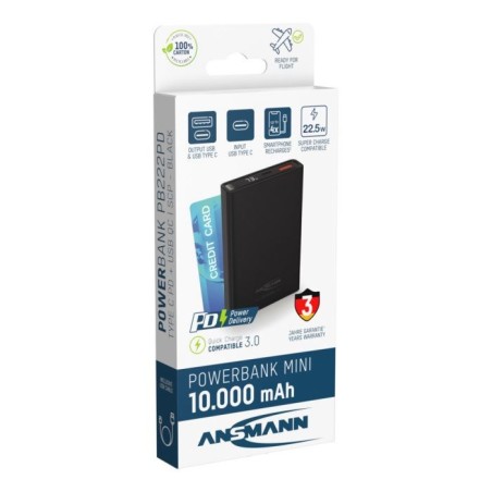 Ansmann 1700-0154 Bank Mocy Litowo-Jonowa (Li-Ion) 10000 Mah Czarny
