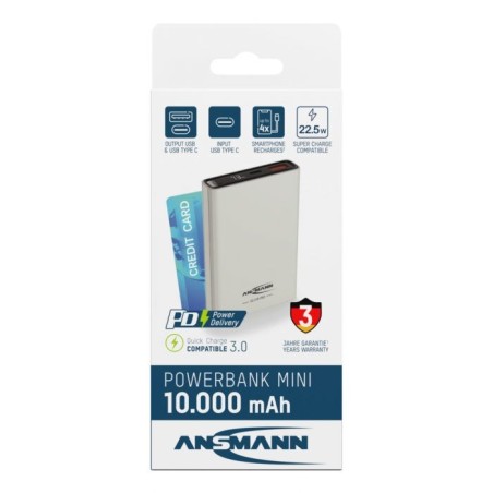 Ansmann 1700-0156 Bank Mocy Litowo-Jonowa (Li-Ion) 10000 Mah Biały